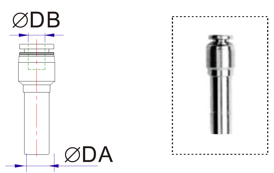 AirTAC X-S6-NPGJ1/2-3/8 plug-in reducer, 316 stainless steel, 1/2" inch tubing connection,3/8" NPT thread, 316 stainless steel, Viton X-S6-NPGJ1/2-3/8 on Applied Automation