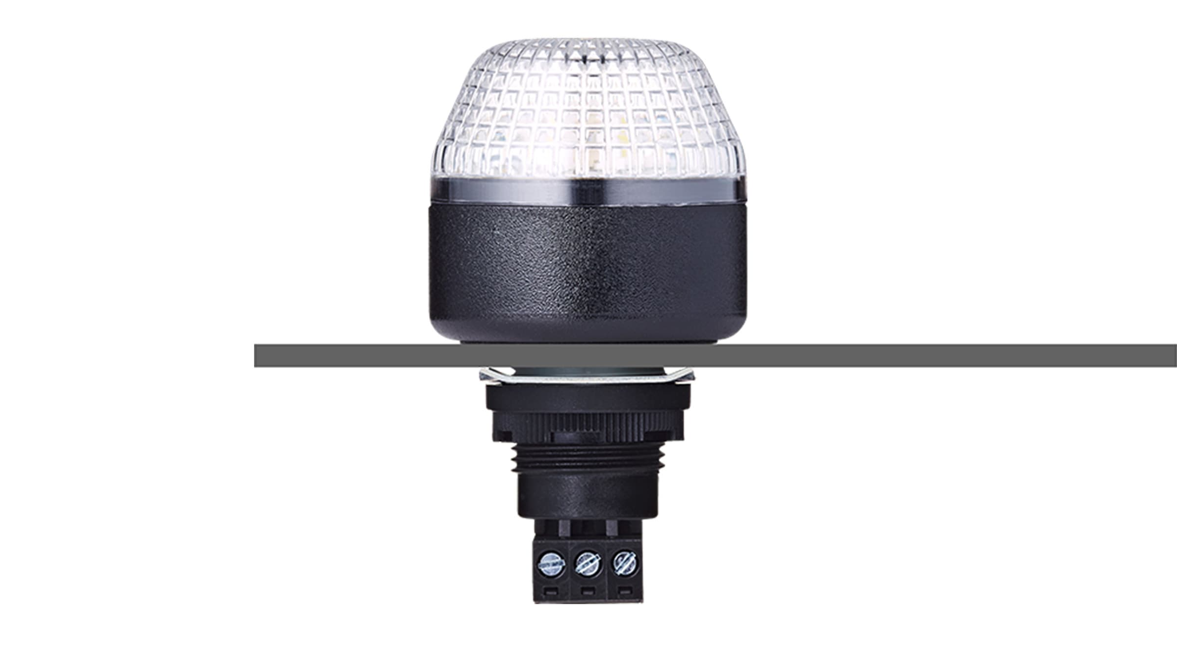 Sprecher + Schuh 801504310 Sprecher + Schuh 801504310 - IBM M22 panel mount LED steady/flashing beacon 110-120 V AC clear, black 801504310 on Applied Automation